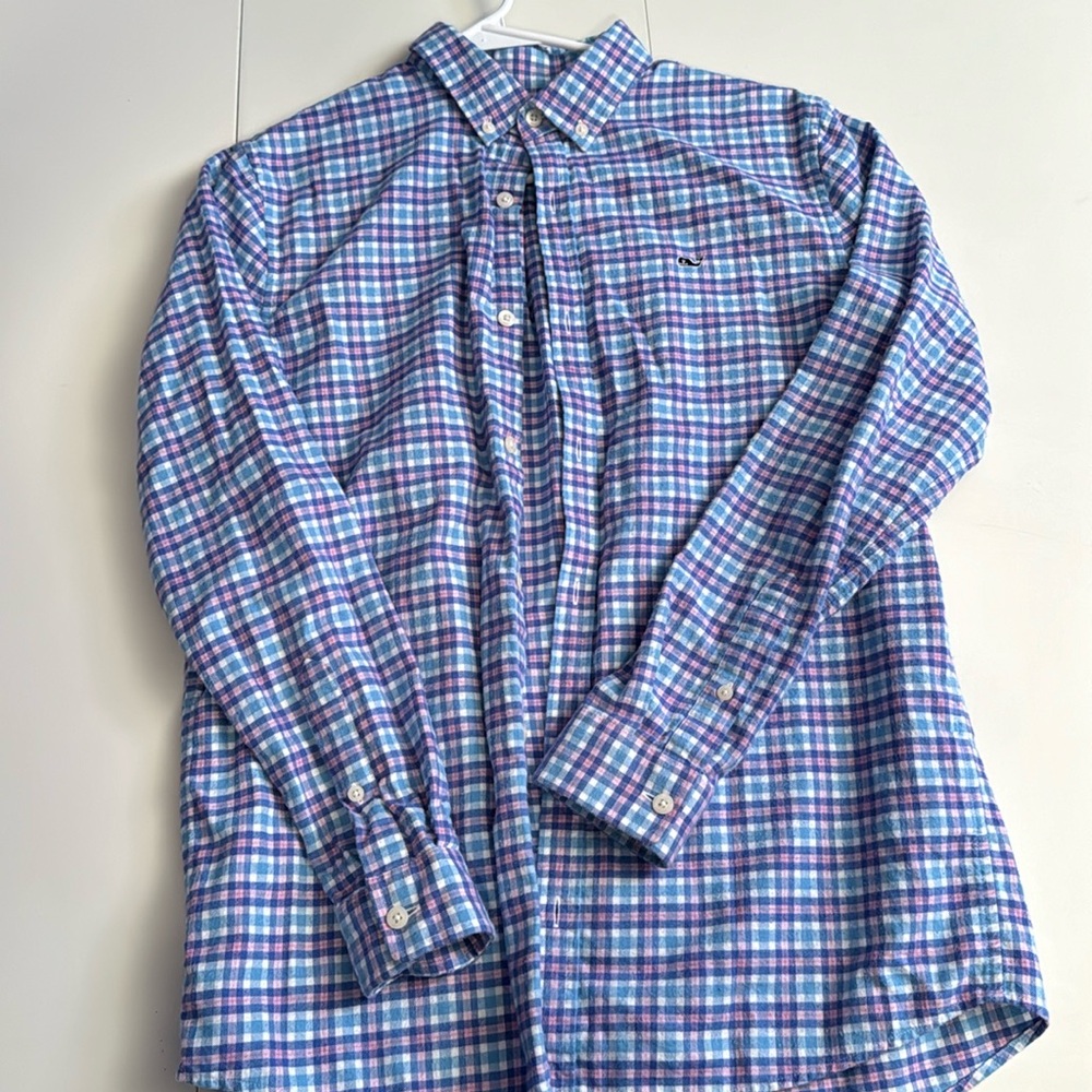 Vineyard vines, whale shirt, 100% cotton, button up dress shirt boys extra large